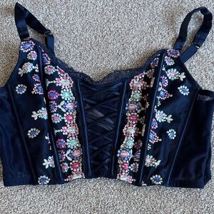 Victoria's Secret Navy Floral Crop Top